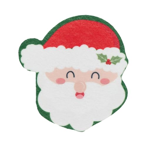 Llazsybz Print Dishcloth Pot Scrubbing Sponge Cleaning Supplies Scrub Sponge for Non Stick Pot, Santa