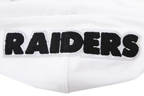 Pro Standard Mens NFL Las Vegas Raiders Classic Chenille Full Zip Hoodie White XL - Image 5