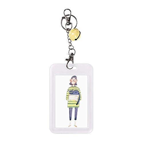 Badge chat meganekko protège-carte de crédit rigide contre les rayures de sac