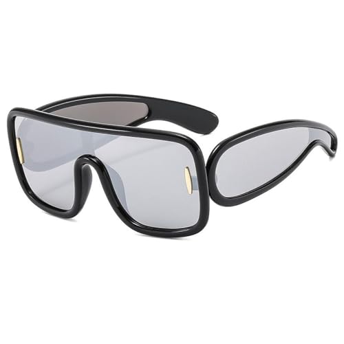 Lunettes de soleil surdimensionnées steampunk à monture large pour terrasses et virées urbaines