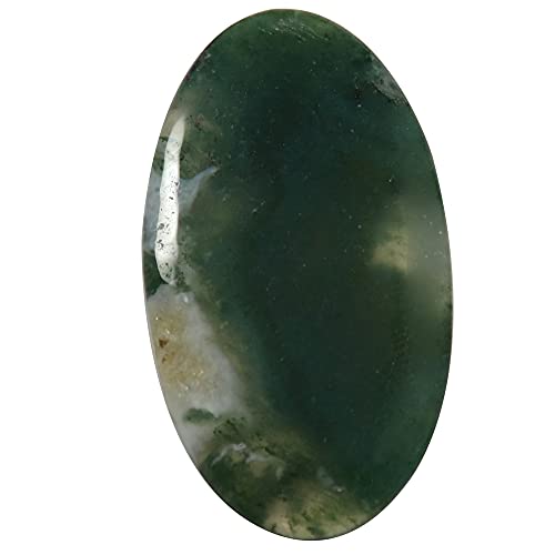 Agate mousse forestière ovale pour création de bijoux bohèmes chic et bien-être au quotidien