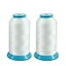 Produktbild New brothread 2er Set Weiß 5000M (5500Y) Stickerei Spulen Gewinde Polyester Maschinen Stickgarn Unterfaden für Stickmaschine und Nähmaschine