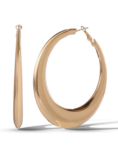 Jessica Simpson Large Hoop Earrings for Women, Gold-Tone Hoops Thick