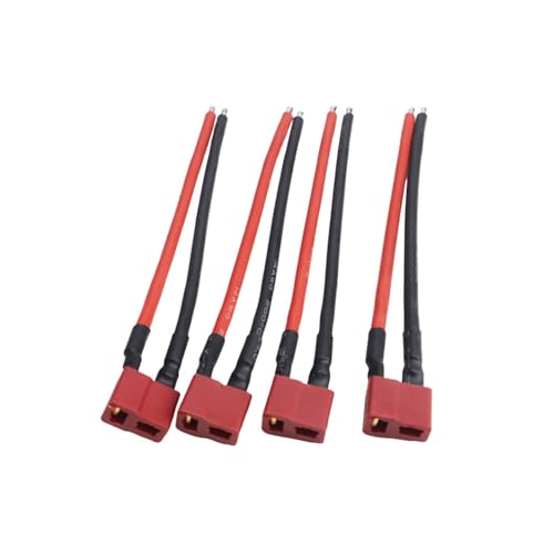 Connecteur T Female 14AWG silicone souple 10cm pour batterie RC - lot de 4