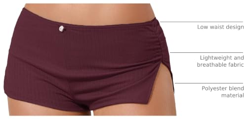 Image of KMBANGI Y2k Sexy Micro Shorts for Women Low Waist Side Slit Boyshort Slim Booty Shorts Lounge Pj Bottom Cute Sleepwear