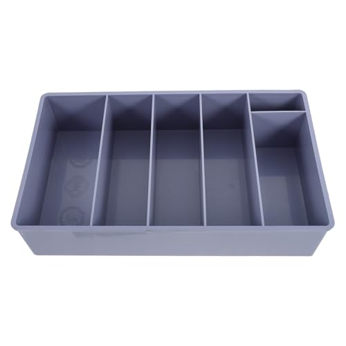 VILLCASE Bandeja para Caja Registradora Portátil 5 Compartimentos para Billetes y 4 para Monedas, Organizador de Dinero Gris Estable para Supermercado, Restaurante y Oficina