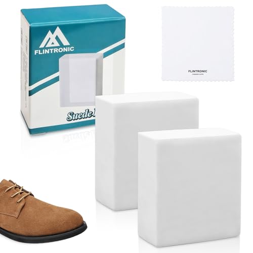 flintronic 2 Piezas Gamuza Eraser, Borrador de Suede, Borradores Limpieza Zapato, Bloque Goma para Zapatos, Cuidado, Limpieza, Bolsos y Ante
