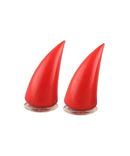 R D Devil's Helmet Horn with Suction Rubber Pad for All Bikes and Motorcycles - Red (Pack of 2)