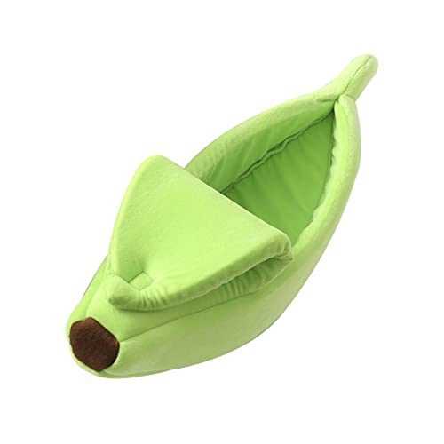 Vdaxvme Cuccia per gatti da interni per cani di piccola taglia, calda cuccia a forma di banana per cuccioli di tenda letto per chihuahua