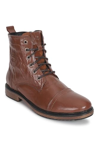 Image of Allen Cooper Crumbled Leather Boots For Men