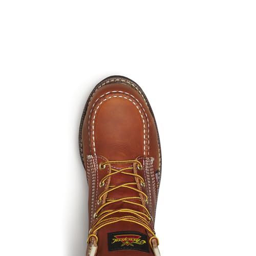 Image of Thorogood American Heritage 6 inch Steel Safety Moc Toe Work Boot for Men, Durable Leather, Slip-Resistant Outsole, ASTM Rated