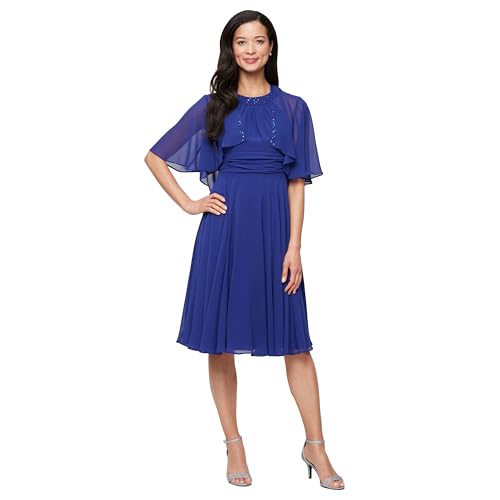 Image of S.L. Fashions Women's Chiffon Mother of the Bride Jacket Dress with Beaded 3 /4 Sleeves and Neckline (Plus Size)