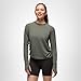 prAna Womens Sol Searcher Long Sleeve Crew, Thyme, Large
