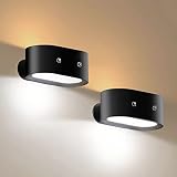 Speclux Battery Operated Wall Sconce, Up and Down Source Wall Lights 2 Pack Wireless LED Mounted Rea
