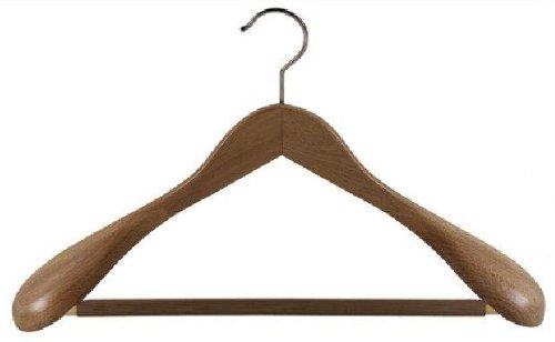 10 x Holz-Kleiderbügel 45 cm Garderobenbügel mit Steg Cover