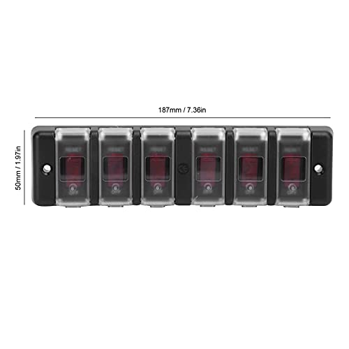 6 Gang Rocker Switch Painel Disjuntor 16A Protetor de Sobrecarga Carro Barco SUV Veículos Off Road