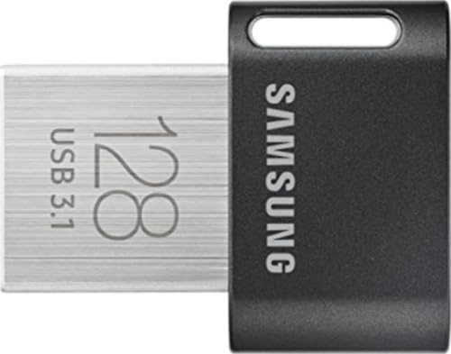 SAMSUNG FIT Plus 3.1 USB Flash Drive, 128GB, 400MB/s, Plug In and Stay, Storage Expansion for Laptop, Tablet, Smart TV, Car Audio System, Gaming Console, MUF-128AB/AM,Gunmetal Gray