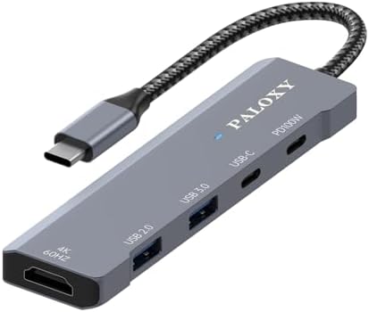 USB C Hub 5 in 1 Multiport Adapter 4K60HZ HDMI, 100W Power Delive...