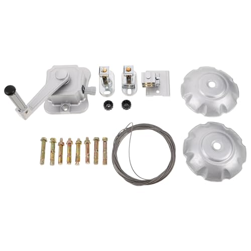 Séchoir à Linge Suspendu Plafond en Alliage d'Aluminium Kit de Poulie Manivelle Argenté Accessoires Complets pour Étendoir à Linge Système de Levage...