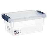 Tribello Clear Plastic Storage Bins with Lids Stackable Storage Bins (15 Quart)