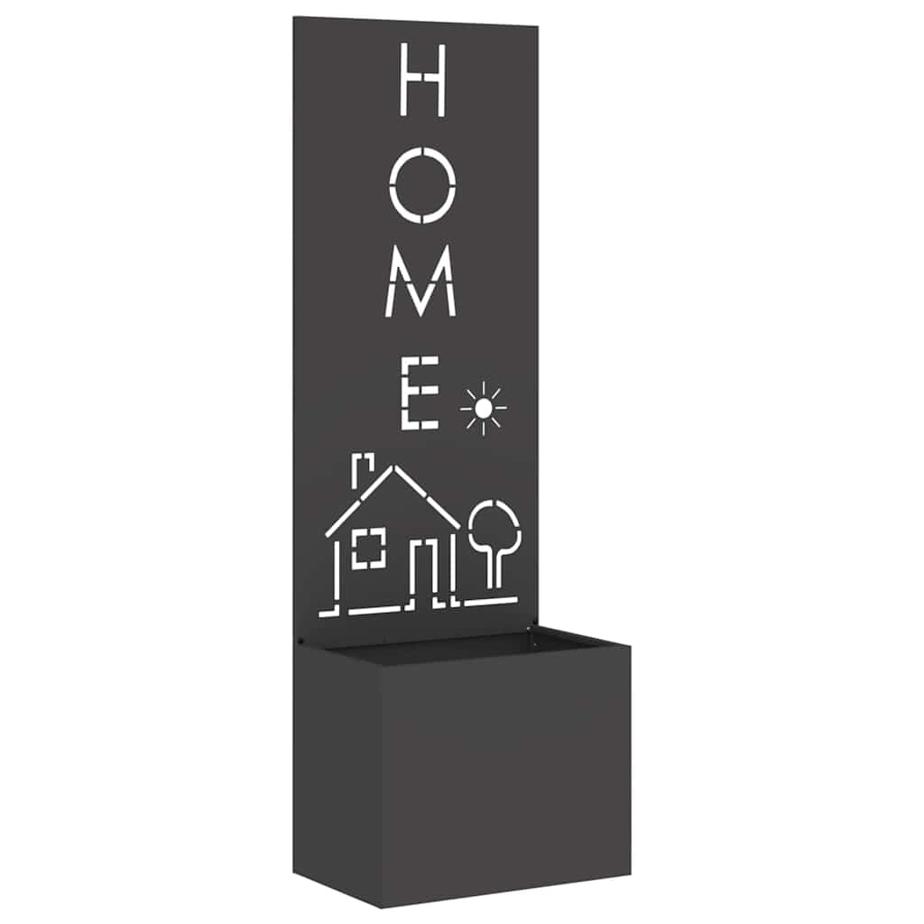 Tomostar Jardinière avec Brise Vue, Bac à Fleurs Lit de Jardin Surélevé Fretwork Noir 50 x 140 cm