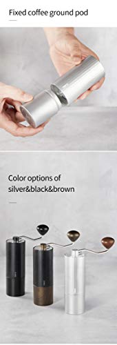 Hero Manual Coffee Grinder, Multi Grind Level For Espresso Maker French Press Chemex Moka Pot Hand Drip Pour Over Aeropress, Stainless Steel Conical Burr, Brown #TOP7