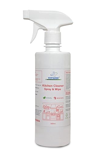 Image of VITSZEE Kitchen Cleaner 1L spray Bottle Pack | Natural Plant-Based | Heavy Duty Grease Remover | Stove, Chimney, Tiles, Sink, Countertop Cleaner, Multipurpose Kitchen Cleaning Liquid