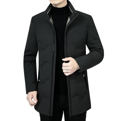 Manteau d'hiver homme long et chaud avec capuche élégante