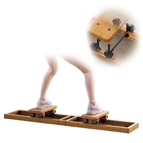 Ski Machine Solid Wood Leg Trainer Ski Training Machine, Women Thigh Exerciser with Steel Slide Rail, Skiing Simulator Muscle Repair Machine for Home
