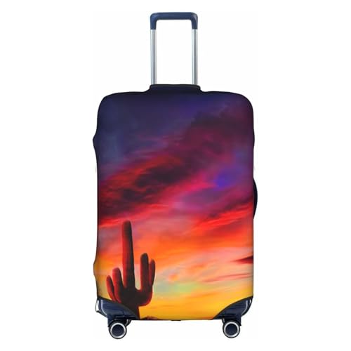 Arizona And Cactus Sunset Travel Luggage Cover Elastic Suitcase Protector Washable Baggage Covers For Trunk Case Fits 22-24 Inch Luggage