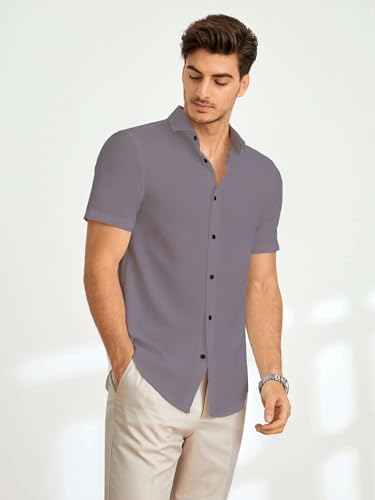 Image of TAGDO Men's Casual Shirt|| Solid Shirt|| Half Sleeve (5160)