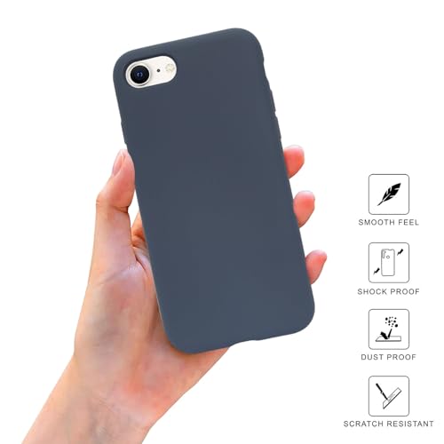 Image of SPRIG Compatible with iPhone SE 2022 Premium SilkTone Back Cover Drop Tested Shock Proof Mobile Case for Men, Women, Boys and Girls with Camera Protection (Midnight Blue)