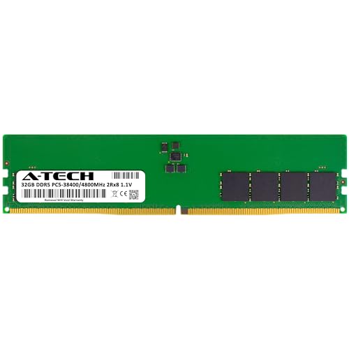 Image of A-Tech 32GB DDR5 4800MHz PC5-38400 CL40 UDIMM 2Rx8 Dual Rank 1.1V Non-ECC Unbuffered DIMM 288-Pin Desktop PC /Computer RAM Memory Upgrade Module