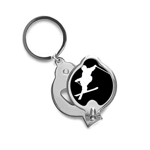 Coupe-ongles ski noir élégant DIYthinker avec silhouette de skieur