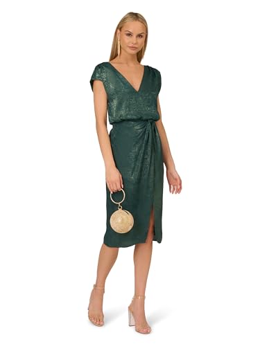 Adrianna Papell Women's Foil Woven Midi Dress4