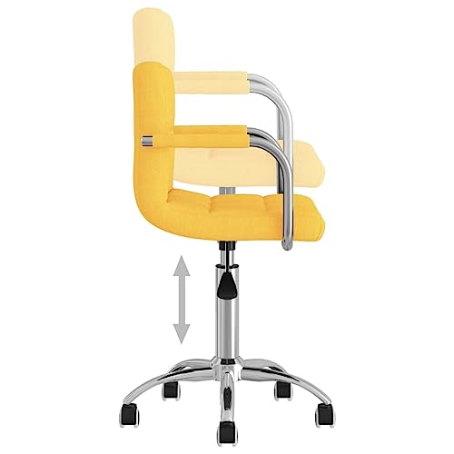 Chaise pivotante de bureau jaune moutarde avec coussin réglable - 7