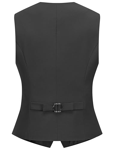 Suit Vest for Women V Neck Button Down Sleeveless Business Casual Vest Tops Waistcoat Blazer Dressy Vests2