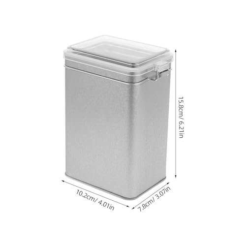 Envase hermético para café de hojalata con tapa plateado miniatura 2