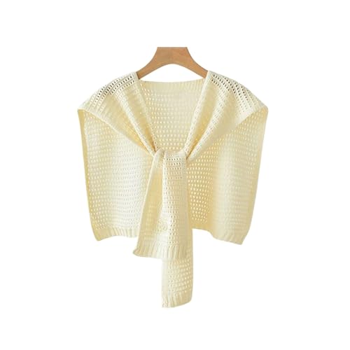 Chevara Women’s Crochet Shawl Wraps Tie Up Sweater Scarf Tops Knitted Fashion Scarf Cape3