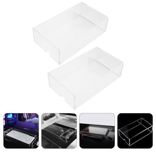Funda antipolvo para ratón transparente en acrílico resistente de 2 unidades 3