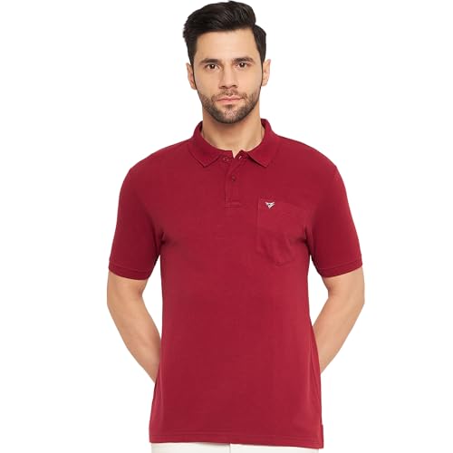 Image of NEVA Men's Regular Fit Half Sleeve Polo Neck T-Shirt with Chest Pocket