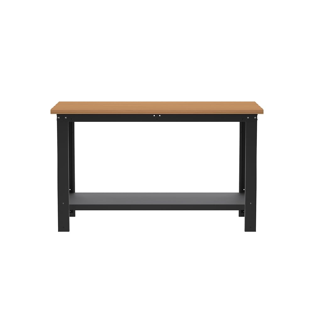 SOGI X3N_100L Banco da Lavoro - 1.5 m - Piano in Legno Multistrato di Faggio - Struttura in Lamiera di Acciaio Verniciato - Grigio Antracite RAL 7016