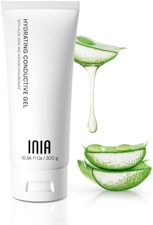 INIA Microcurrent Conductive Gel for Facial and Body Machines, 10.56 Fl Oz
