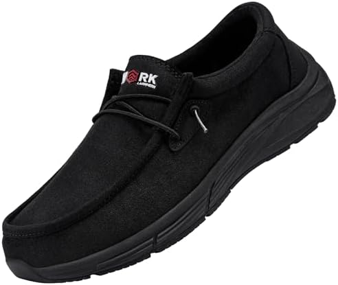 LARNMERN Slip Resistant Work Loafers Mens Arch Support for Plantar Fasciitis Zapatos Trabajo Lightweight Food Service Driving Chef Shoes Slip-On