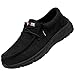LARNMERN Men Slip On Work Shoes Non Slip Shoes Food Service Loafers Kitchen Chef Shoes Slip Resistant Memory Fishing Driver Boat Shoes Canvas Casual Walking Shoes /10US/Black