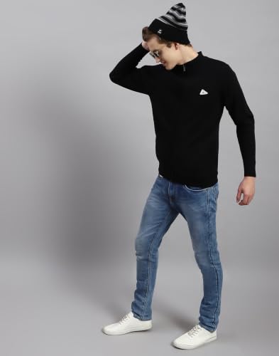 Image of Monte Carlo Men Regular Fit Full Sleeve Solid T Neck Winter Pullover (Pack of 1)