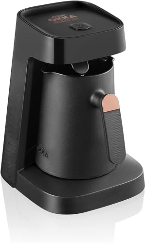 Arzum Okka Jet Electric Turkish Coffee Maker - Fast Brew Technology Perfect Consistency Smart Overflow Protection Self-Cleaning Function 400W Black/Copper 1 YEAR WARRANTY