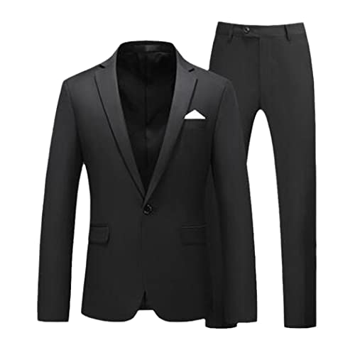 Männer Business Casual Slim Fit Schwarz Anzüge Jacke