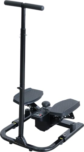 【正規品】RE ツイスト ステッパー ライト 負荷調節付 ハンドル付 SP-700 連続使用 約120分 静音 ツイスト運動 筋トレ＋有酸素運動 商品保証期間5年 (ブラック(ステッパー＋ハンドル))のサムネイル