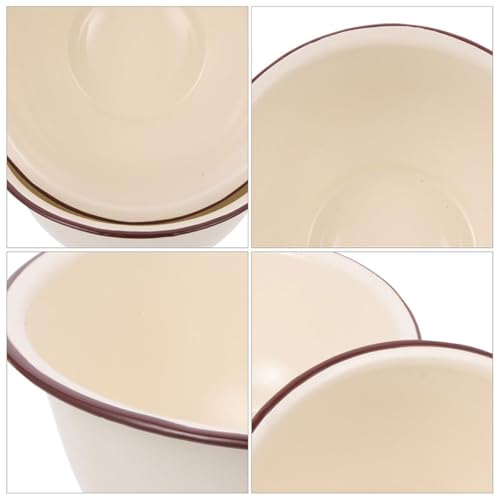 Tazón esmaltado beige 24 cm vintage para cocina miniatura 6